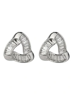 Knot Stud Earrings in Silver