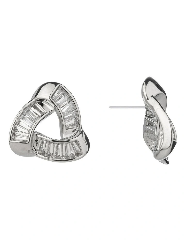 Knot Stud Earrings in Silver image 2