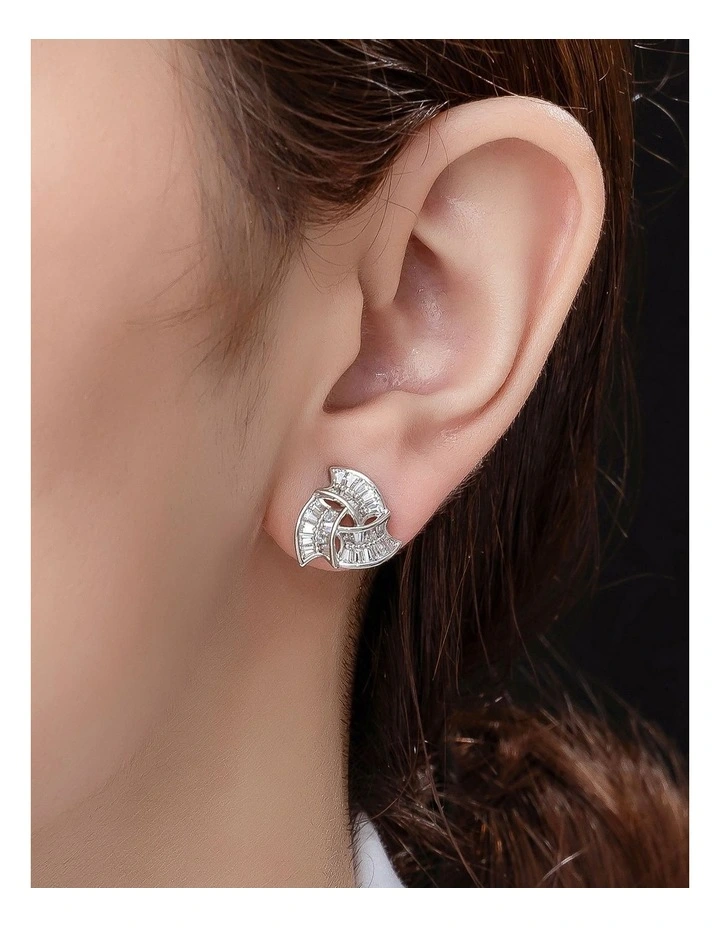 Knot Stud Earrings in Silver image 3