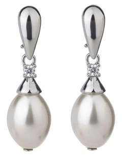 Pearl Drop Earrings in Silver