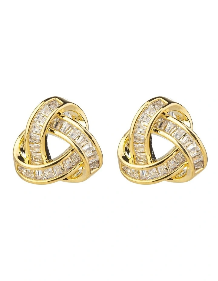 Knot Stud Earrings in Gold image 1