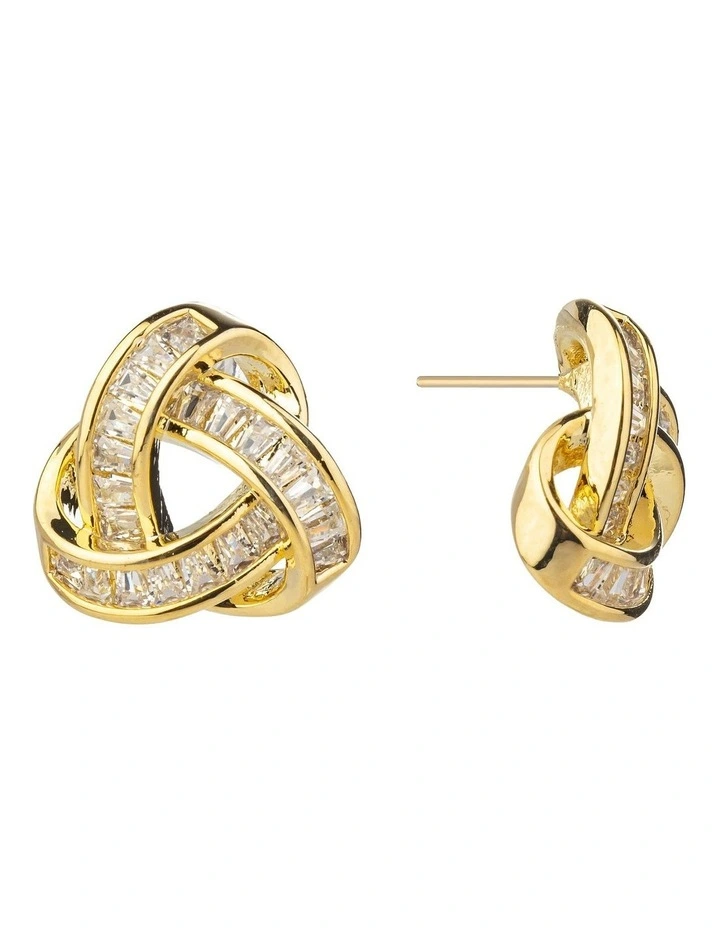 Knot Stud Earrings in Gold image 2