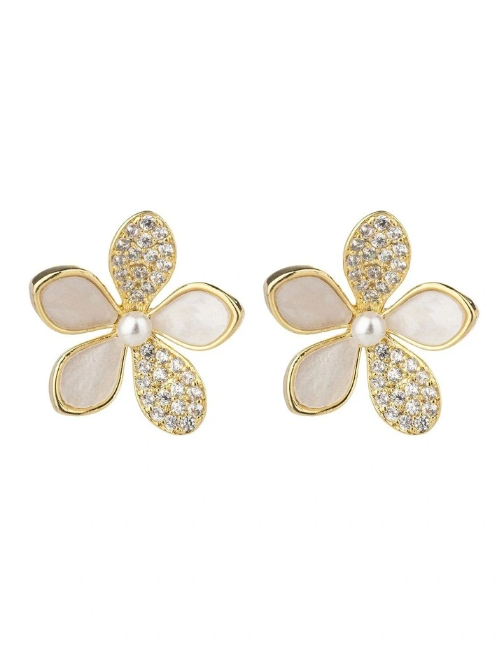 GJED032M - D9aisy Stud Earrings in Gold image 1