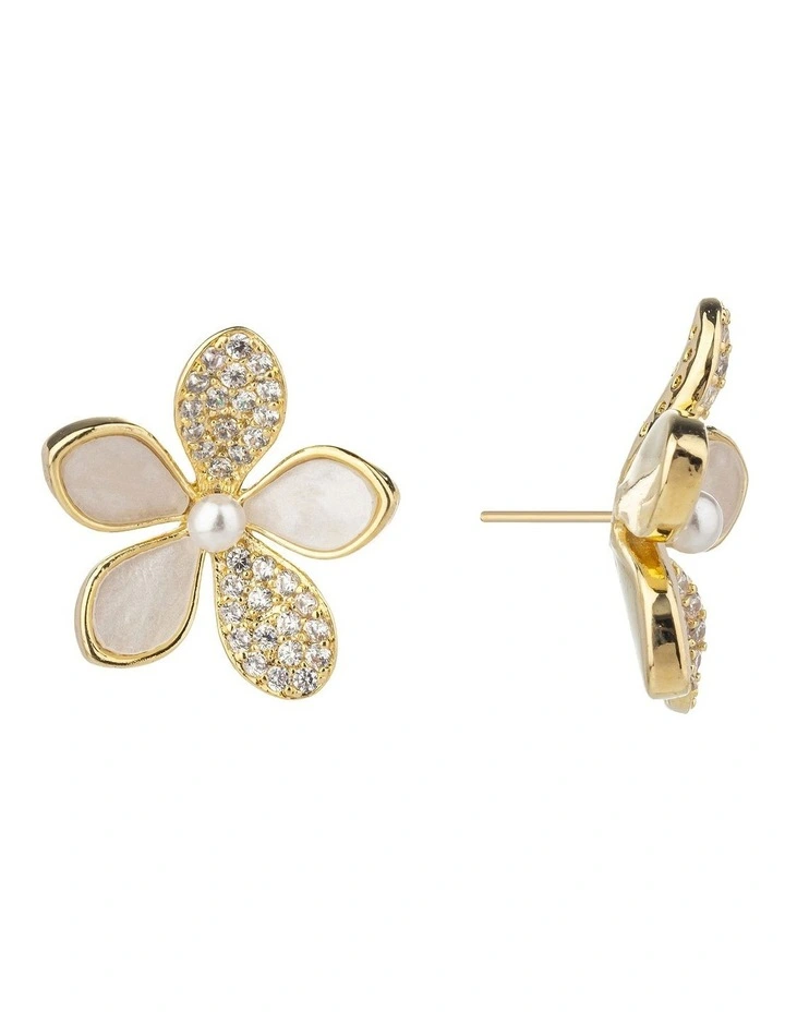 GJED032M - D9aisy Stud Earrings in Gold image 2