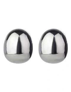 GJED042M Dome Earrings in Silver