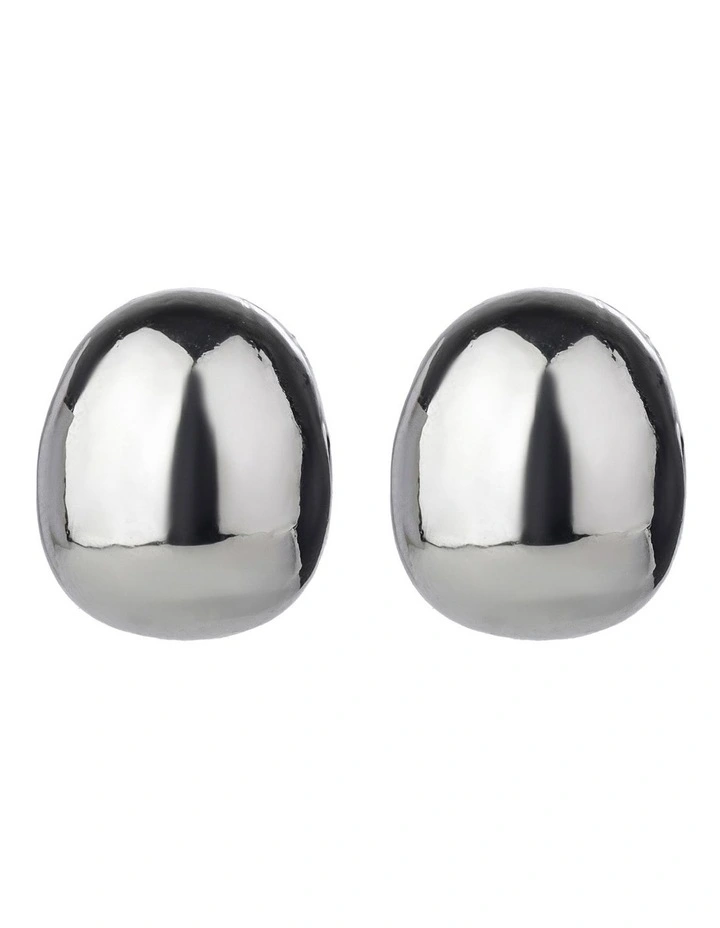 GJED042M Dome Earrings in Silver image 1