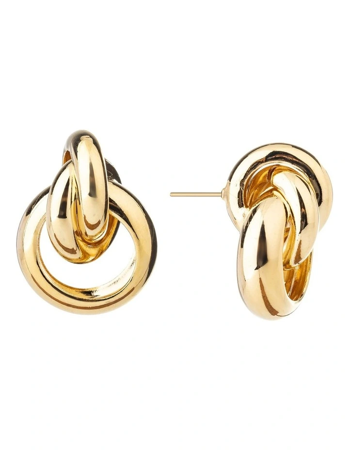 GJED035M - Thick Link Earrings in Gold image 2