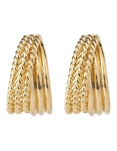 GJED036M Chain Hoop Earrings in Gold