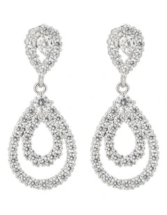 Cz Double Teardrop Earrings