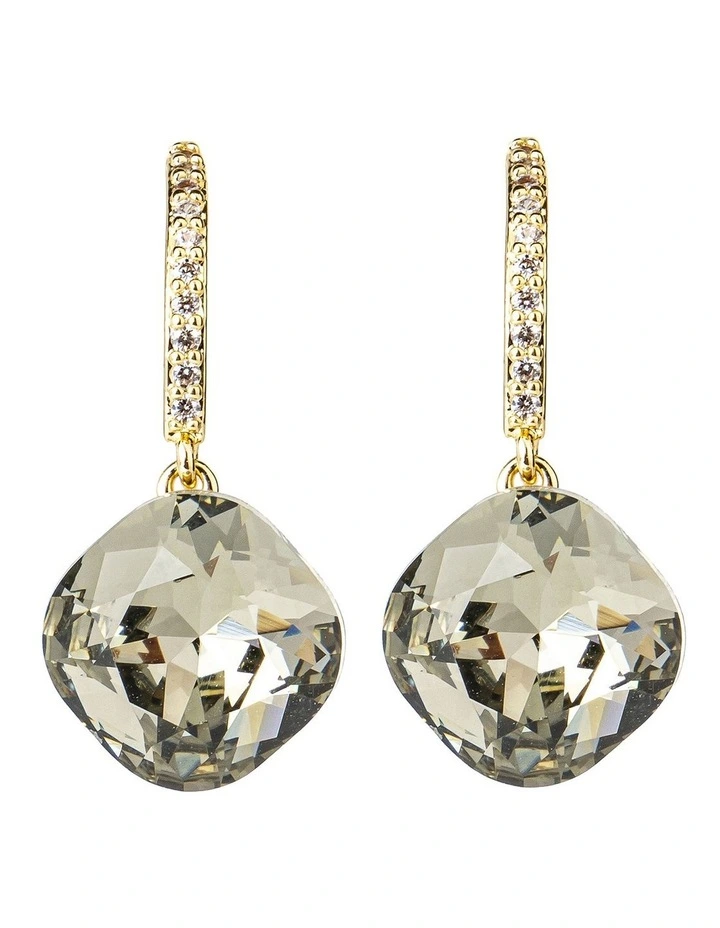 Stone Drop Earrings in Grey image 1
