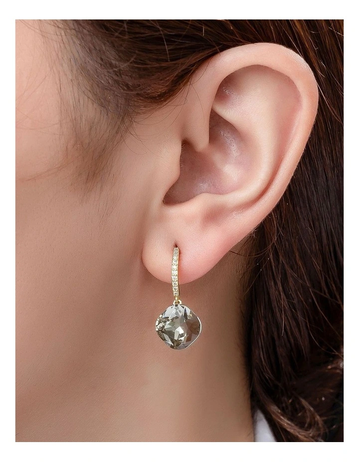 Stone Drop Earrings in Grey image 3