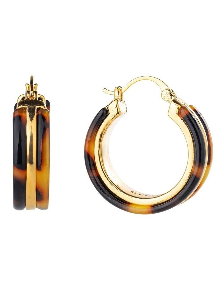 GJED010M - Hoop Earrings in Camel image 2