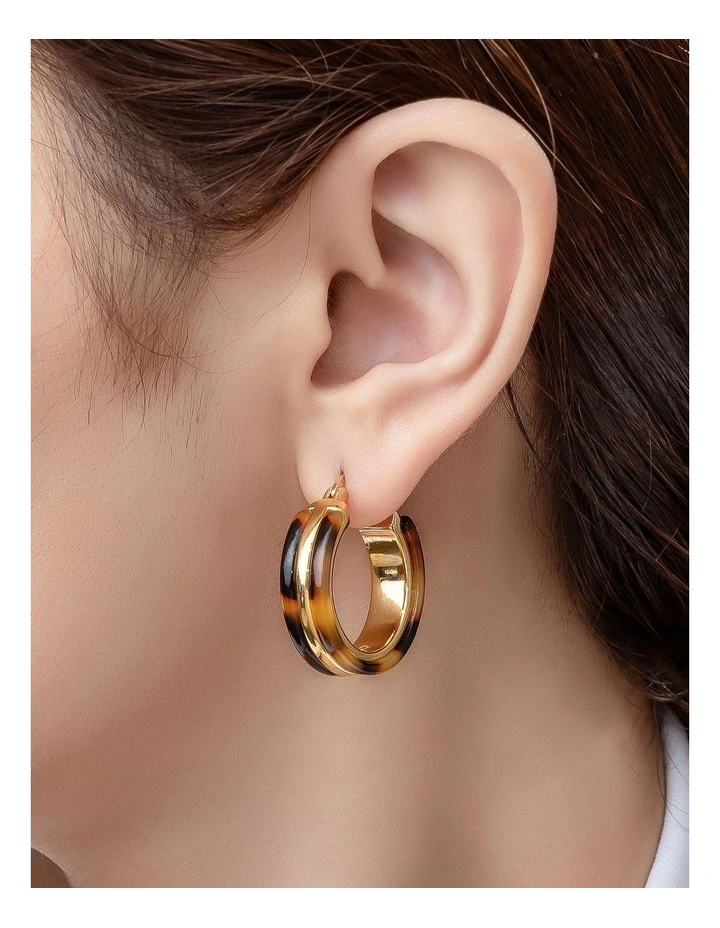 GJED010M - Hoop Earrings in Camel image 3