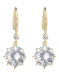 CZ Drop Earrings in Gold