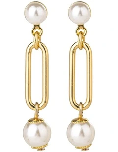Pearl Drop Earrings in Gold