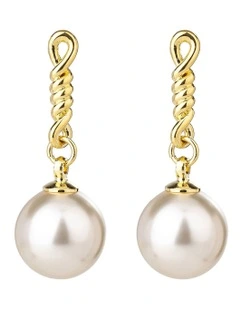 Chain Drop Pearl Earrings