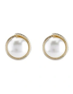 Clip Earrings in Silver/Pearl