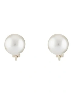 Clip Earrings 12mm in Gold/Pearl
