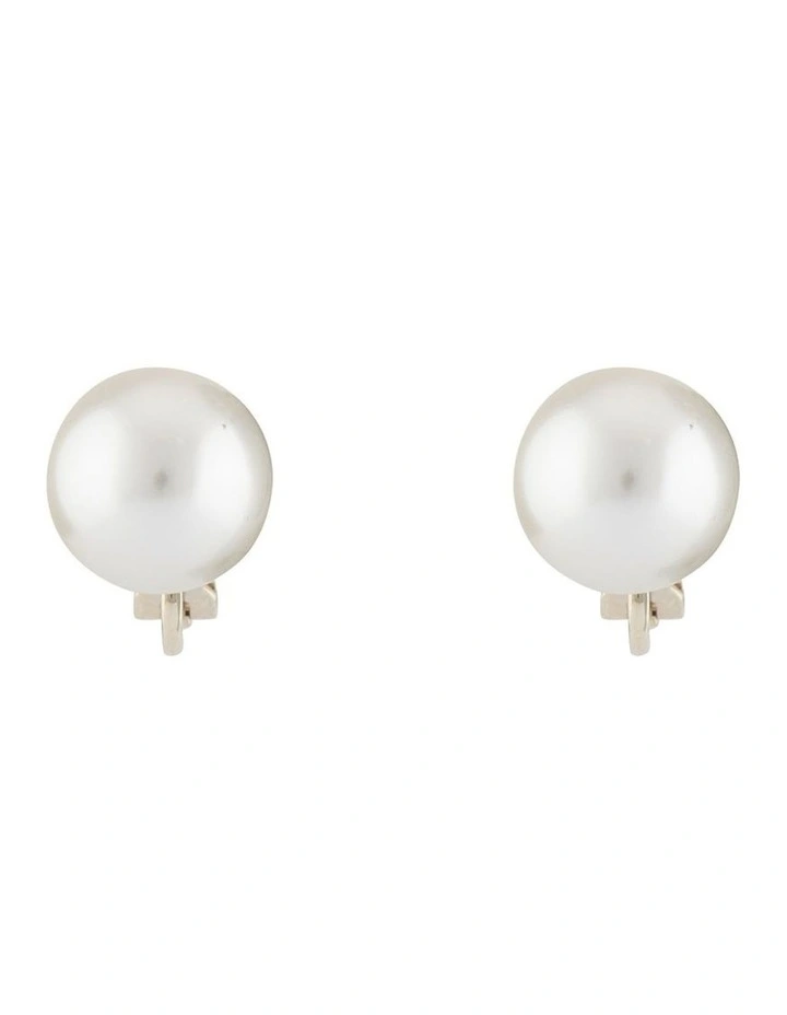 Clip Earrings 12mm in Gold/Pearl image 1