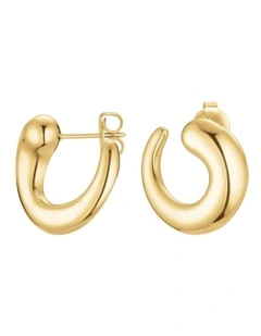 Dome Swirl Stud Earrings in Gold-Tone