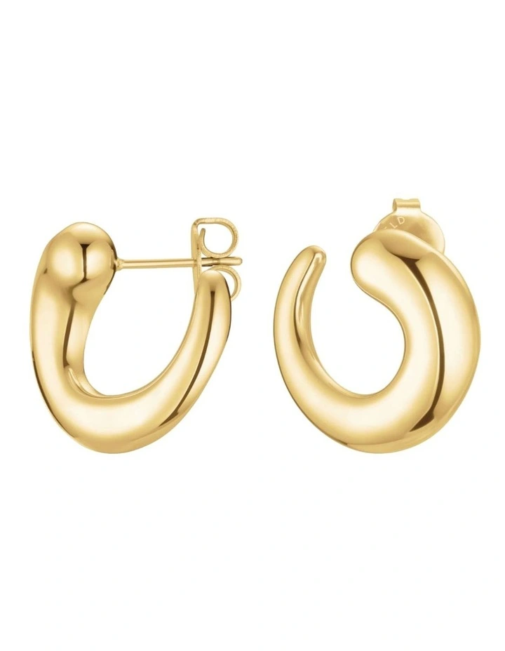 Dome Swirl Stud Earrings in Gold-Tone image 1