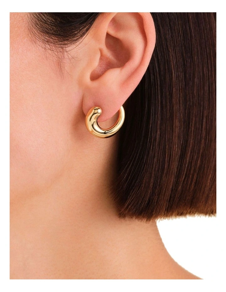 Dome Swirl Stud Earrings in Gold-Tone image 2
