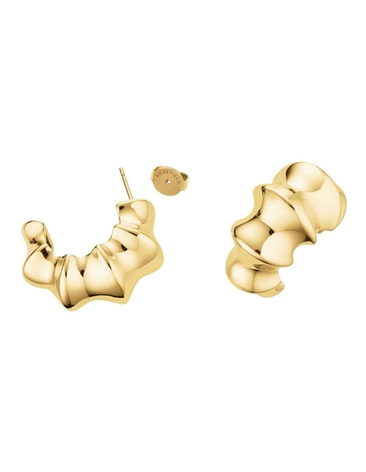 Statement Bamboo Hoop Earrings in Gold-Tone image 3