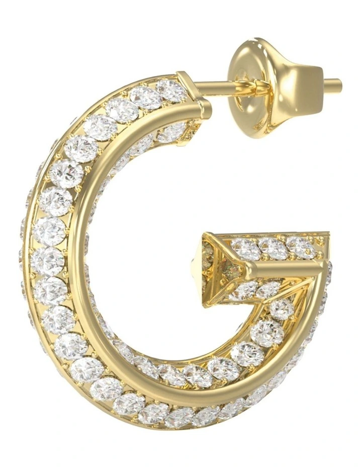 G Crystal Hoop Earrings in Gold image 2