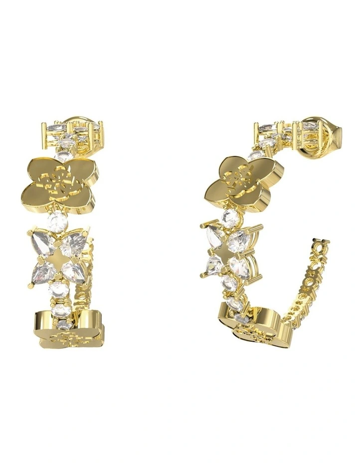 Wild Flower Hoop Earrings in Gold image 1