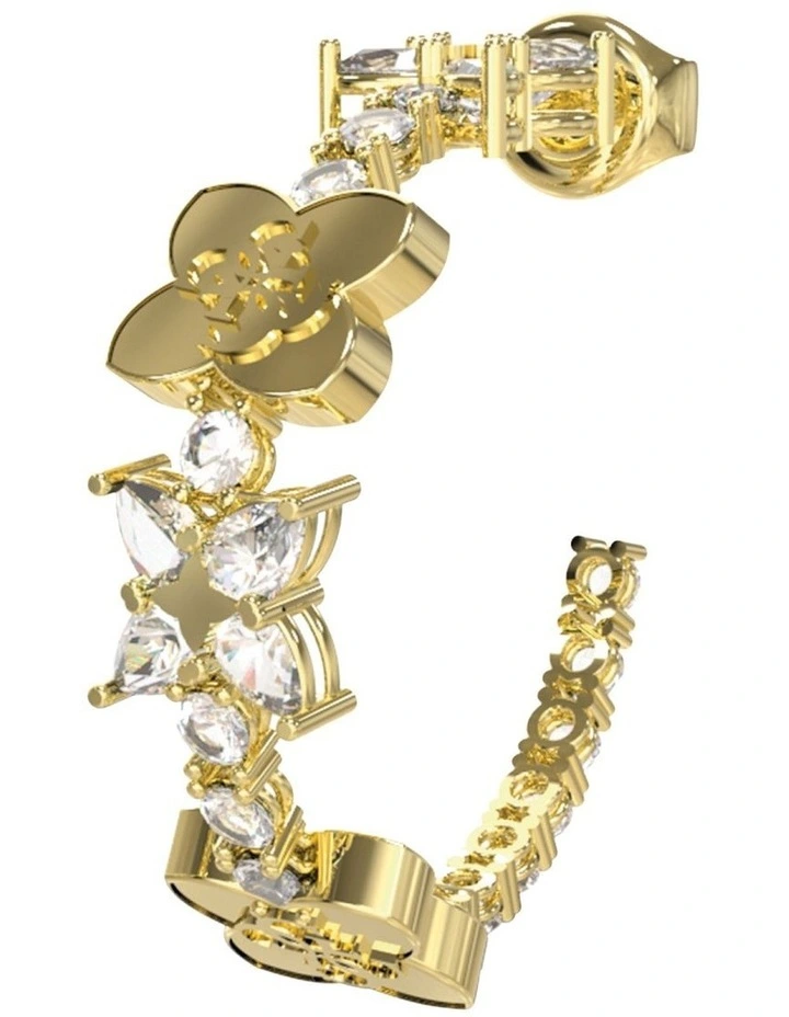 Wild Flower Hoop Earrings in Gold image 2