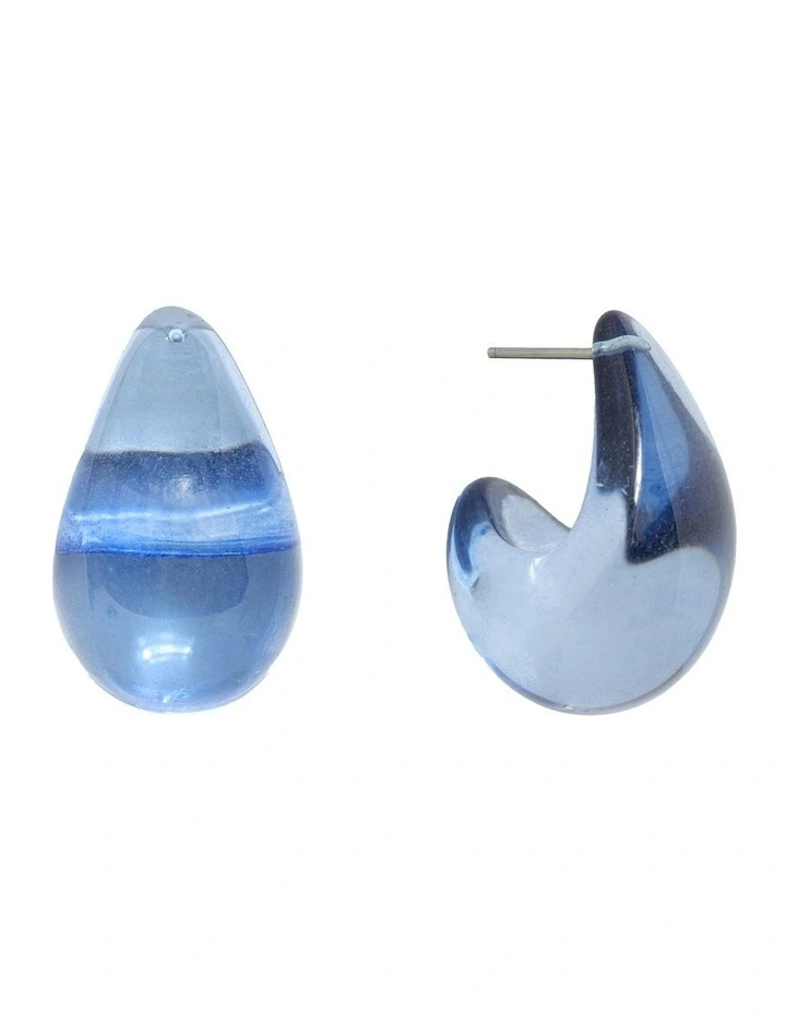 Teardrop Earrings in Blue image 2
