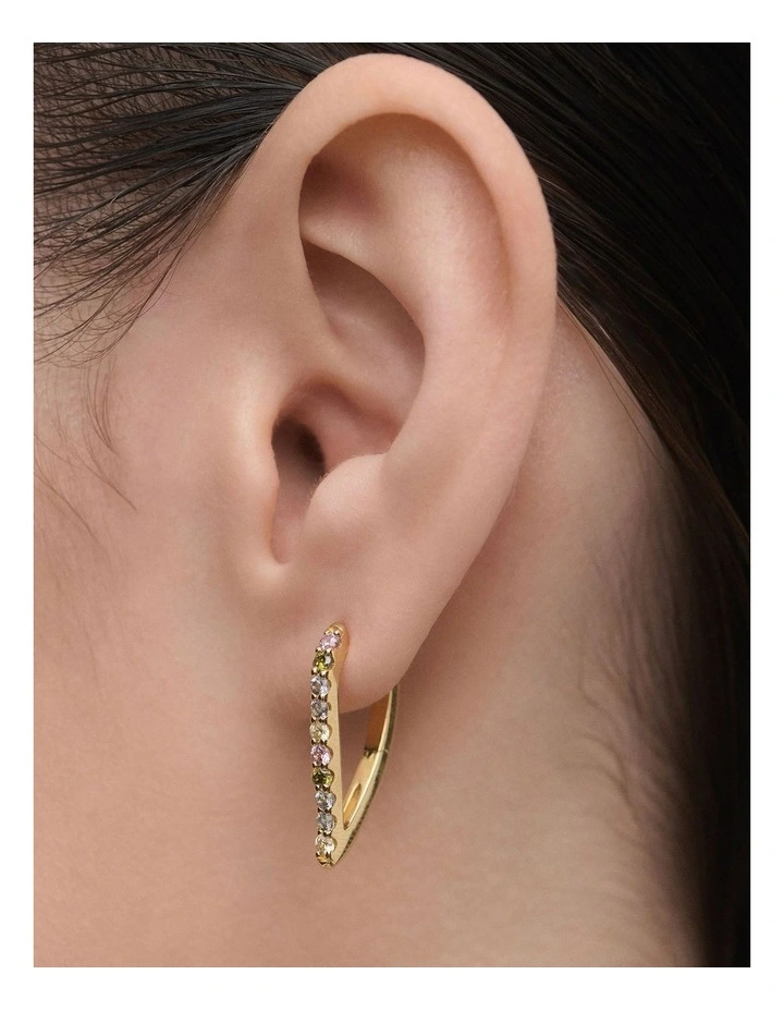 Gloss Hoop Earrings in Multicolour image 2