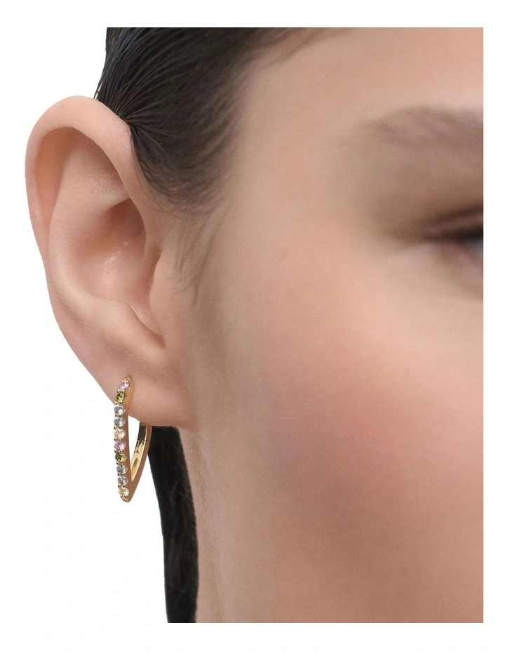 Gloss Hoop Earrings in Multicolour image 3