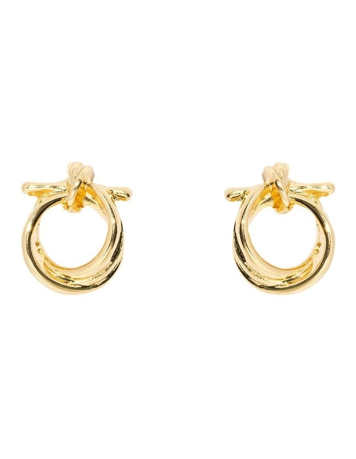 Circle Knot Earrings in Gold image 1
