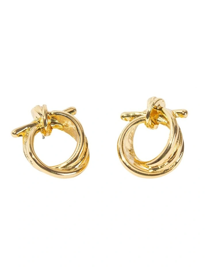 Circle Knot Earrings in Gold image 2