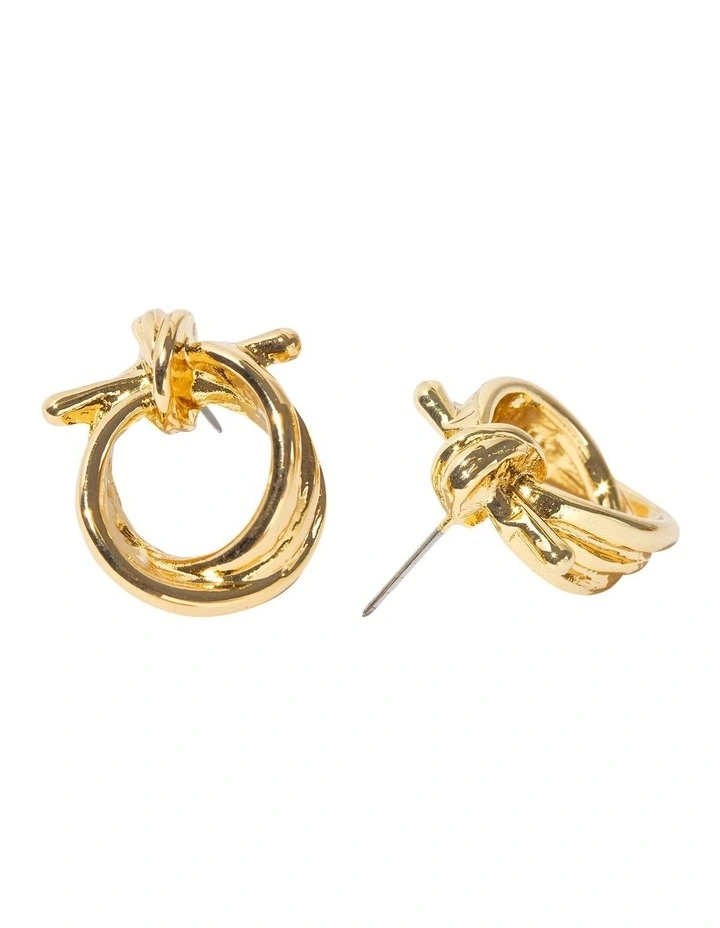 Circle Knot Earrings in Gold image 3