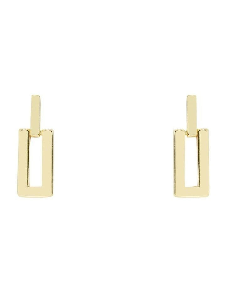 Mini Rectangular Stud Earrings in Gold image 1