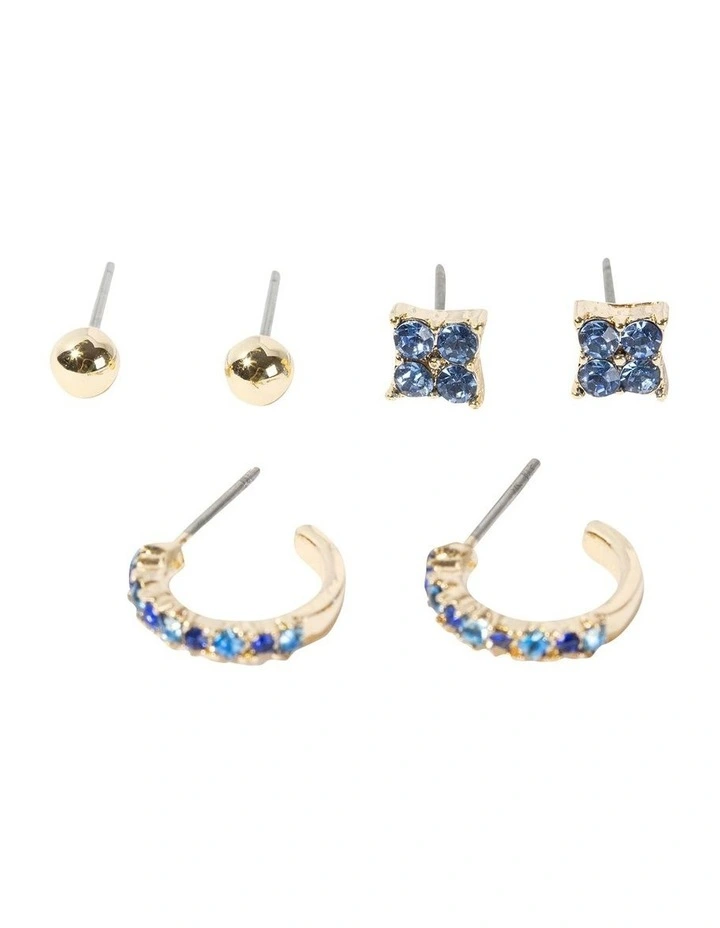 Floret Stud Earring Pack in Blue image 1