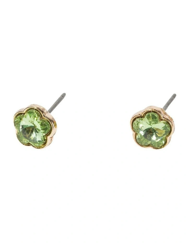 Fleur Stud Earring Pack in Green image 4