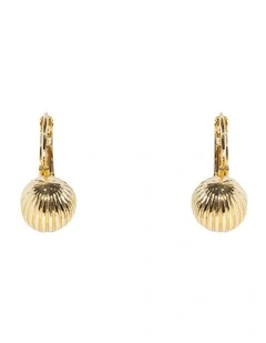 Textured Ball Drop Earrings in Gold