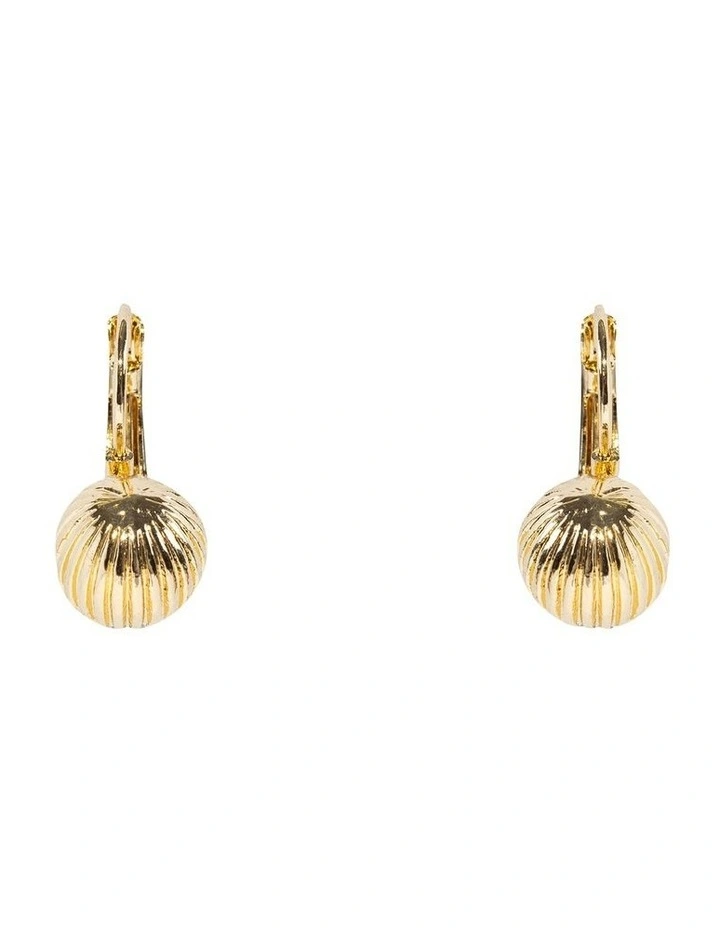 Textured Ball Drop Earrings in Gold image 1