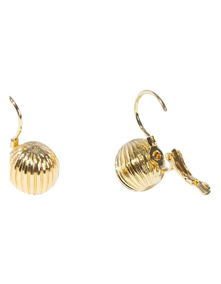 Textured Ball Drop Earrings in Gold image 3
