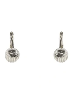 Textured Ball Drop Earrings in Silver