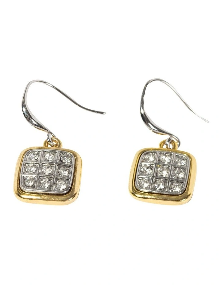 Framed Crystal Earrings in Multi image 2