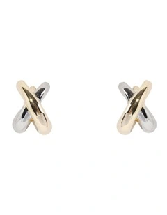 Criss-cross Stud Earrings in Multi