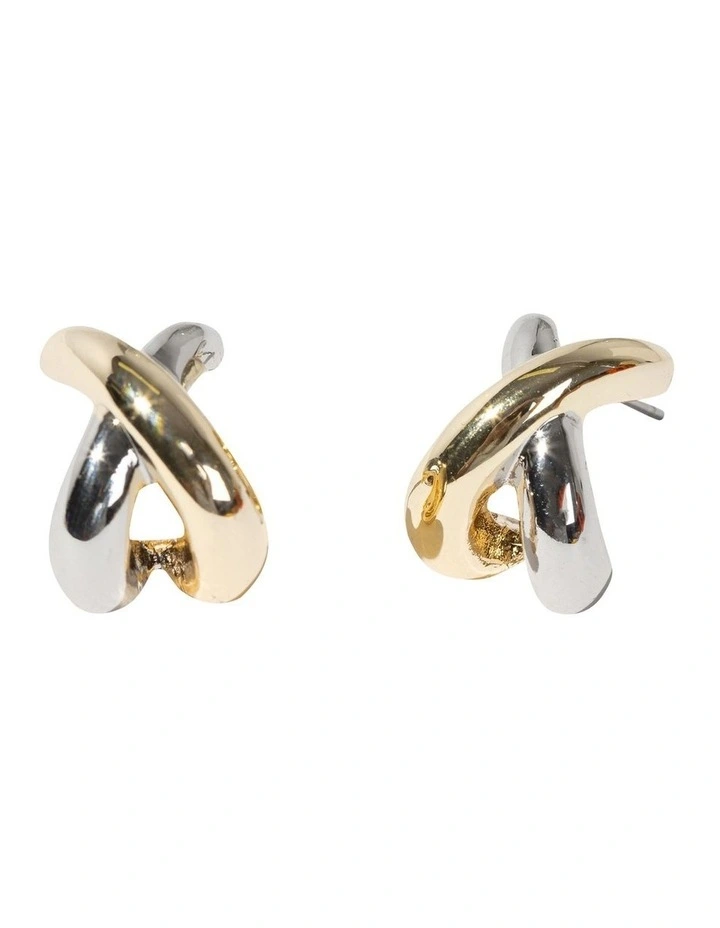 Criss-cross Stud Earrings in Multi image 2