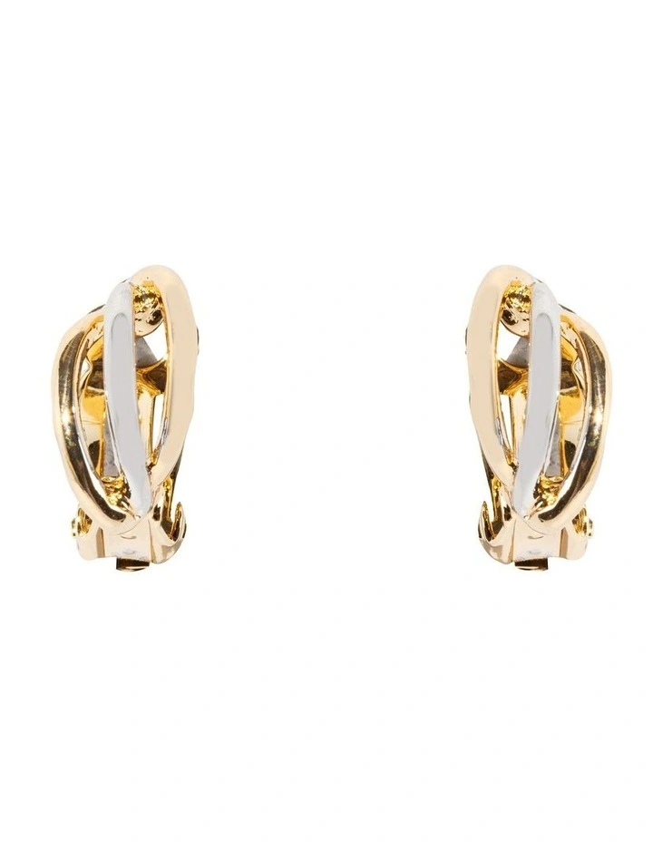 Intertwined Knot Clip On Earrings in Multi image 1