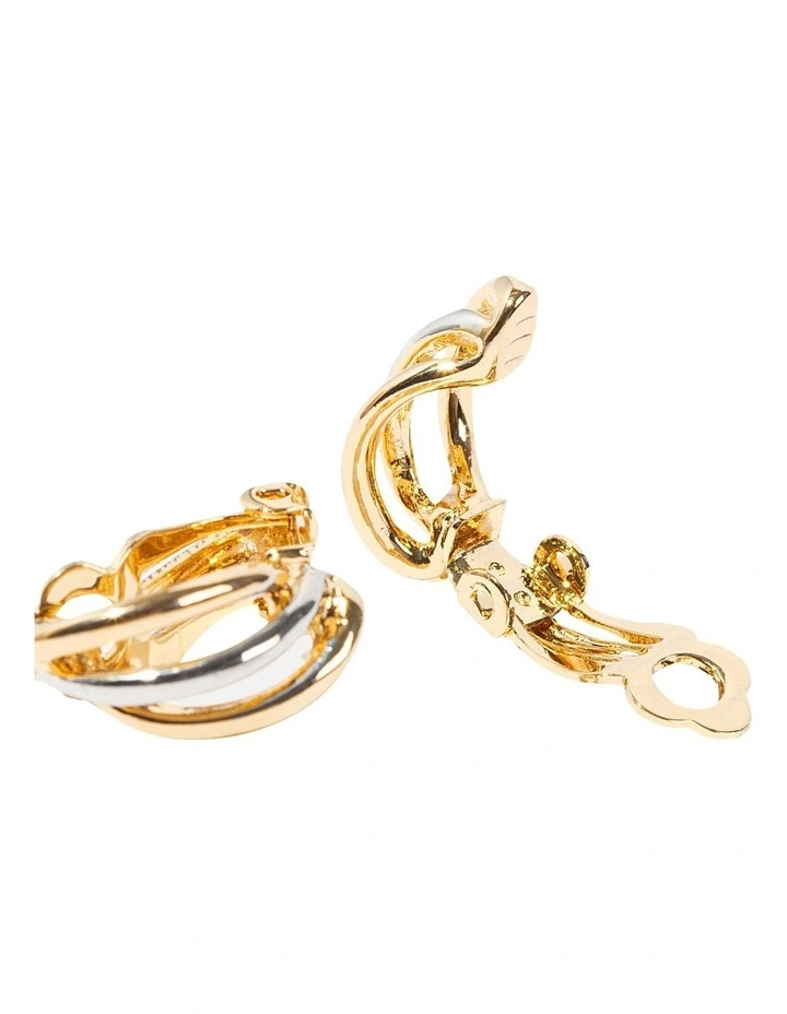 Intertwined Knot Clip On Earrings in Multi image 3