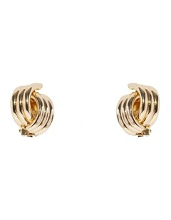 Weave Knot Clip On Earrings in Gold