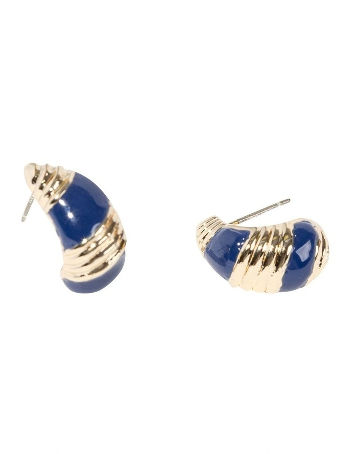 Twist Enamel Detail Earrings in Multi image 2